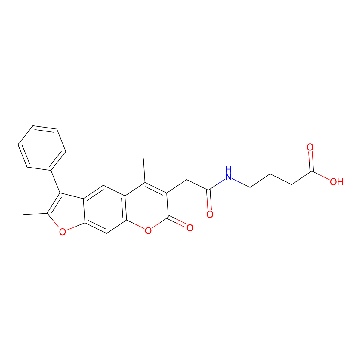 4-{[(2,5-dimethyl-7-oxo-3-phenyl-7H-furo[3,2-g]chromen-6-yl)acetyl]amino}butanoic acid molecular structure, CAS 859110-95-5