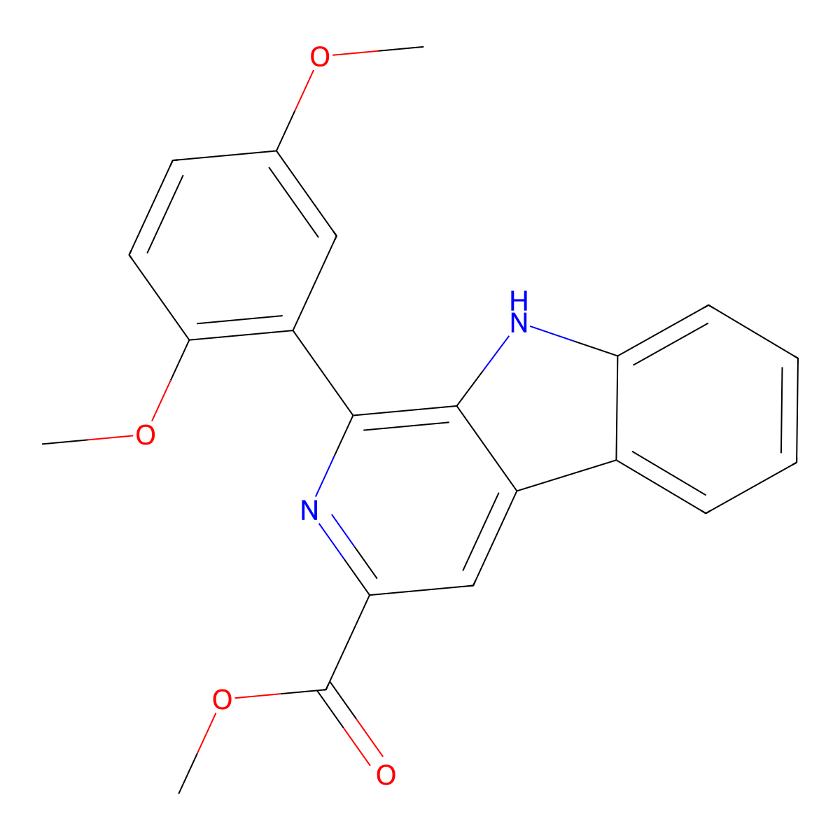 methyl 1-(2,5-dimethoxyphenyl)-9H-pyrido[3,4-b]indole-3-carboxylate molecular structure, CAS 859111-42-5