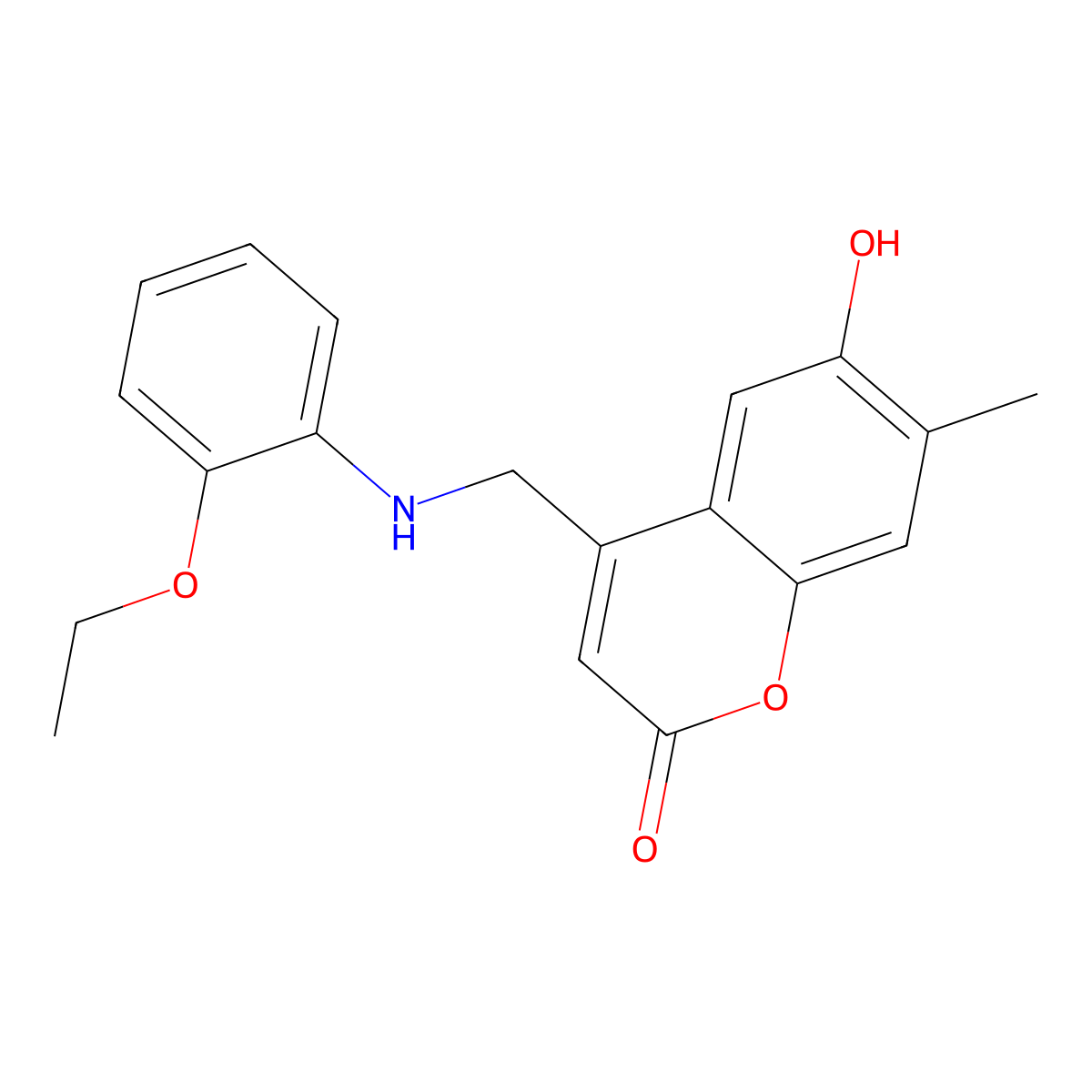4-(((2-ethoxyphenyl)amino)methyl)-6-hydroxy-7-methyl-2H-chromen-2-one molecular structure, CAS 859112-52-0