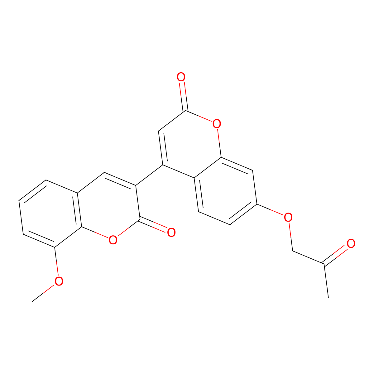 8-Methoxy-3-[2-oxo-7-(2-oxopropoxy)chromen-4-yl]chromen-2-one molecular structure, CAS 859113-61-4