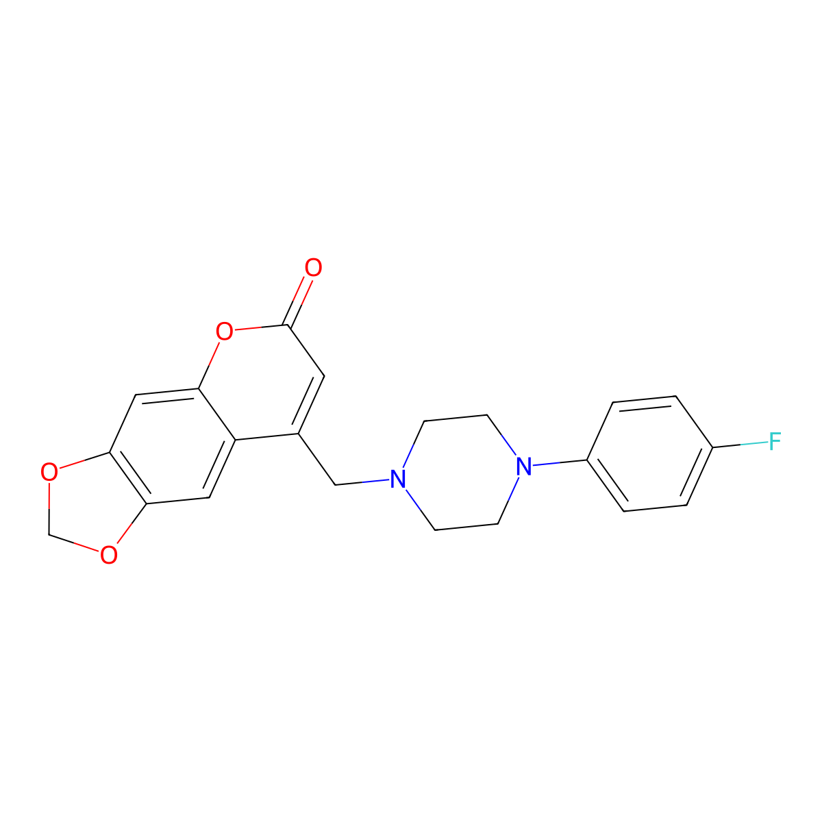 8-((4-(4-fluorophenyl)piperazin-1-yl)methyl)-6H-[1,3]dioxolo[4,5-g]chromen-6-one molecular structure, CAS 859113-73-8