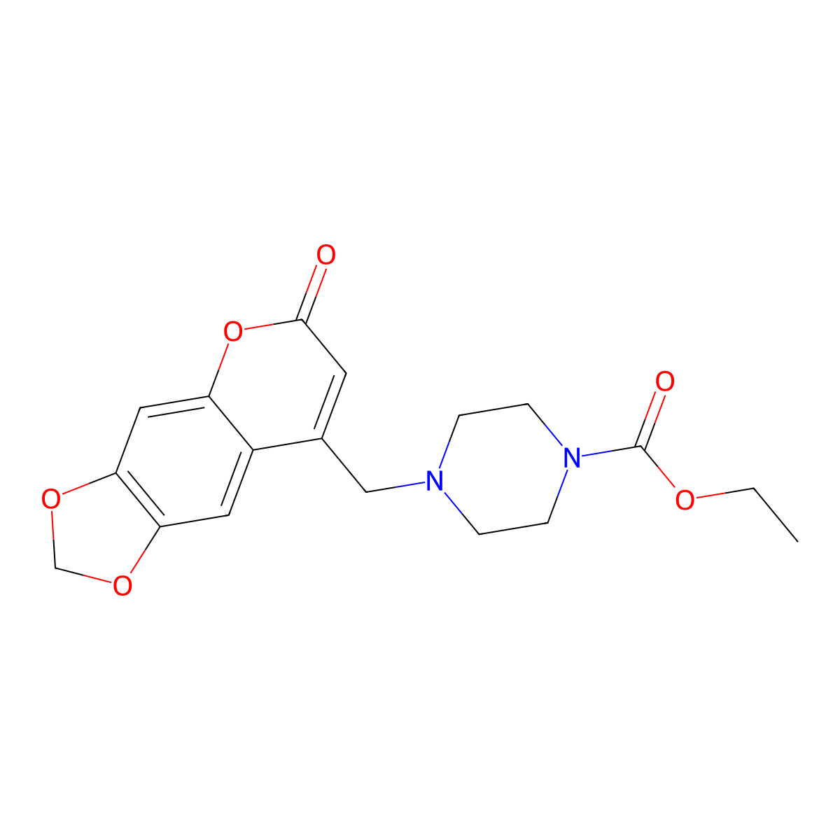ethyl 4-((6-oxo-6H-[1,3]dioxolo[4,5-g]chromen-8-yl)methyl)piperazine-1-carboxylate molecular structure, CAS 859113-77-2