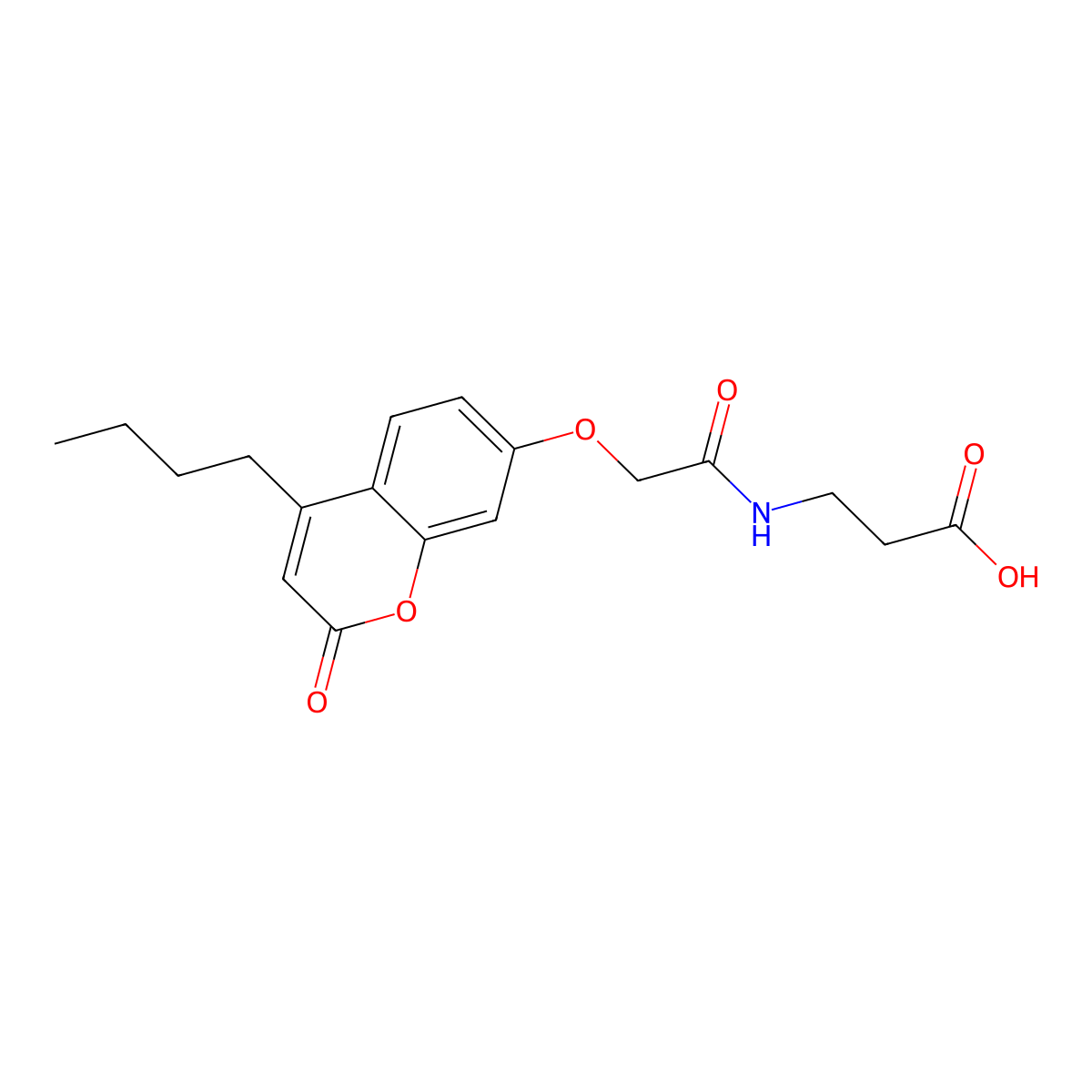 N-{[(4-butyl-2-oxo-2H-chromen-7-yl)oxy]acetyl}-beta-alanine molecular structure, CAS 859114-03-7