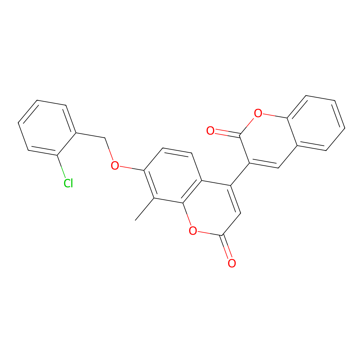 7'-[(2-chlorobenzyl)oxy]-8'-methyl-2H,2'H-3,4'-bichromene-2,2'-dione molecular structure, CAS 859114-04-8