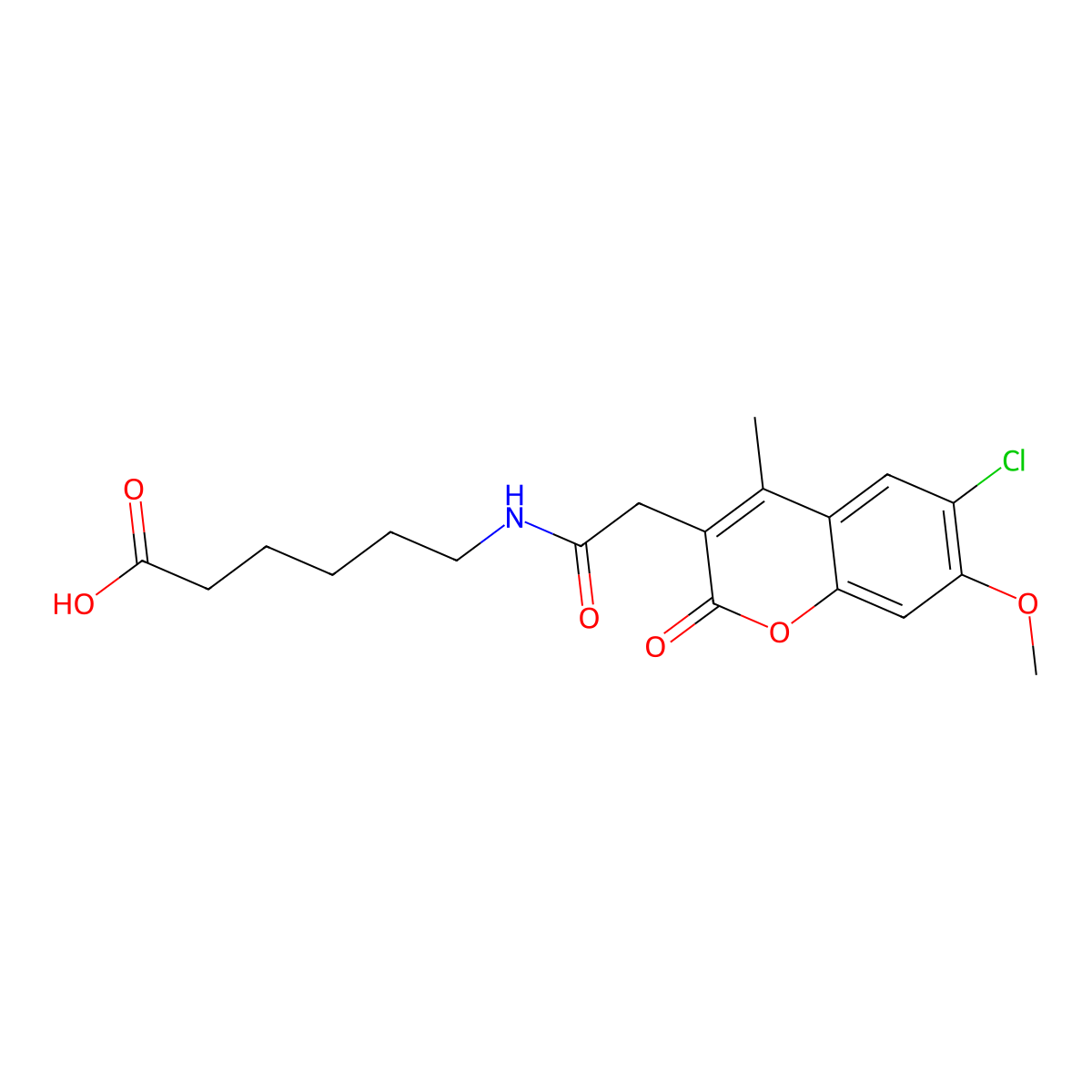 6-{[(6-chloro-7-methoxy-4-methyl-2-oxo-2H-chromen-3-yl)acetyl]amino}hexanoic acid molecular structure, CAS 859114-07-1