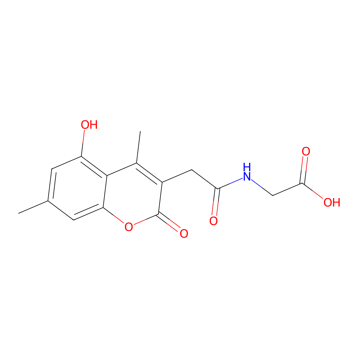 N-[(5-hydroxy-4,7-dimethyl-2-oxo-2H-chromen-3-yl)acetyl]glycine molecular structure, CAS 859114-14-0