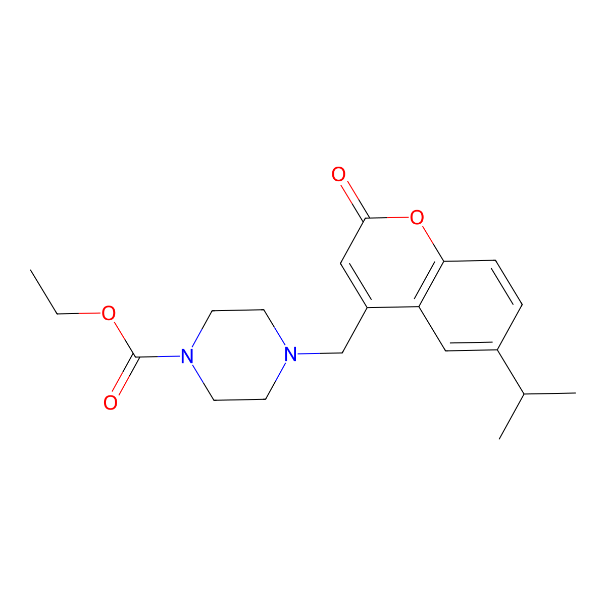 ethyl 4-((6-isopropyl-2-oxo-2H-chromen-4-yl)methyl)piperazine-1-carboxylate molecular structure, CAS 859126-07-1