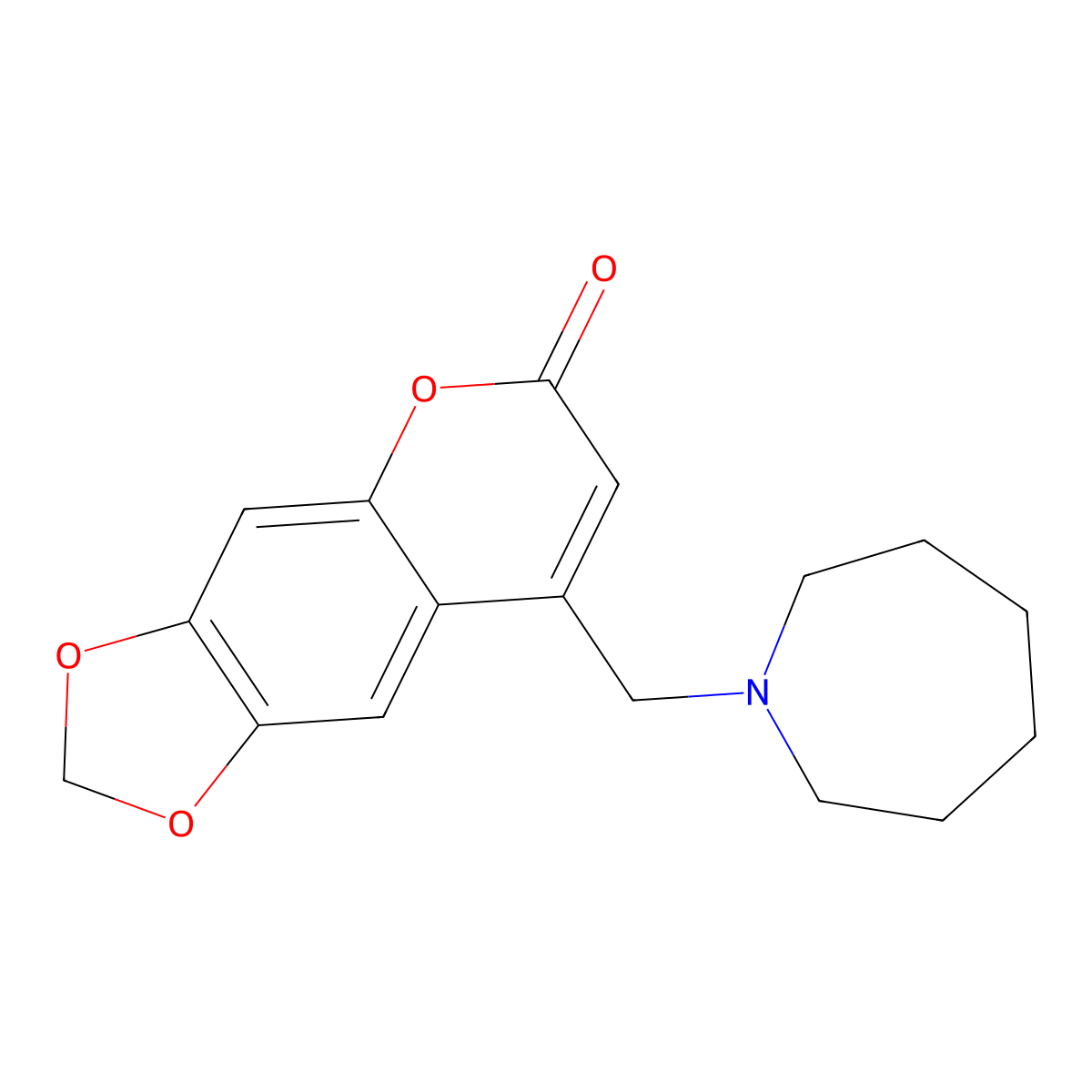 8-(azepan-1-ylmethyl)-6H-[1,3]dioxolo[4,5-g]chromen-6-one molecular structure, CAS 859126-56-0