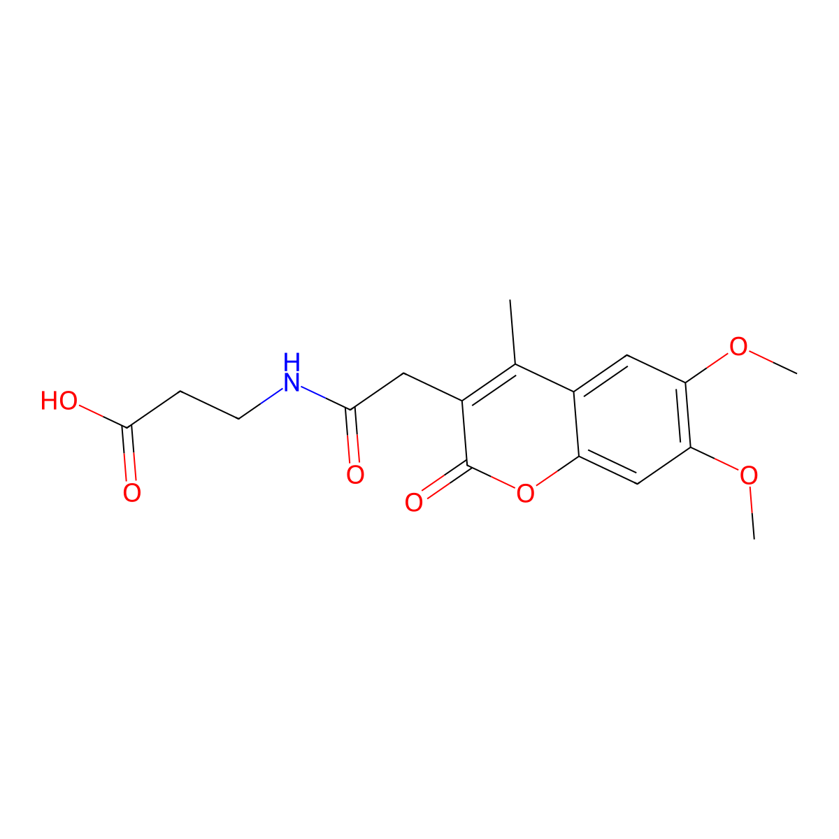 N-[(6,7-dimethoxy-4-methyl-2-oxo-2H-chromen-3-yl)acetyl]-beta-alanine molecular structure, CAS 859126-62-8