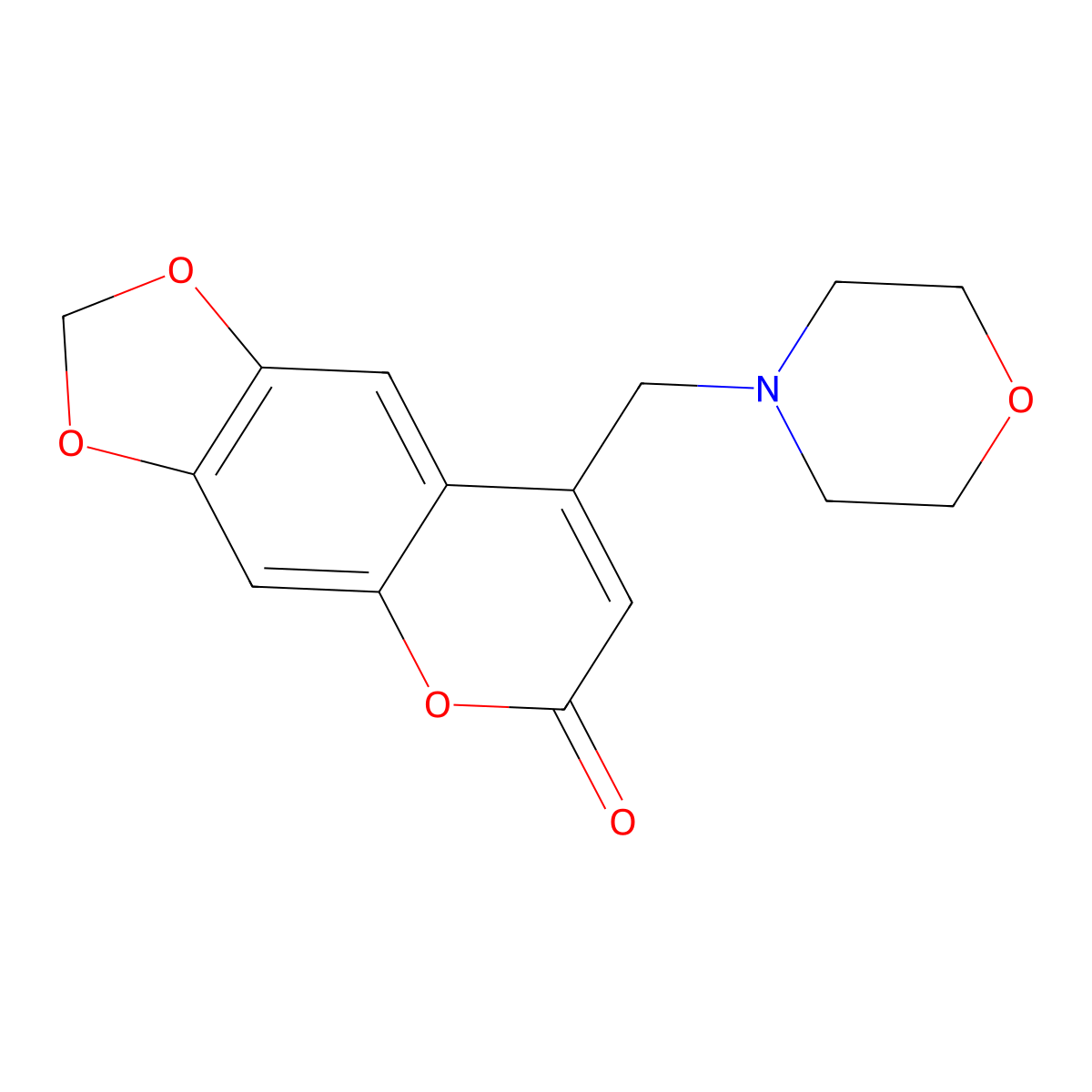 8-(morpholinomethyl)-6H-[1,3]dioxolo[4,5-g]chromen-6-one molecular structure, CAS 859126-76-4