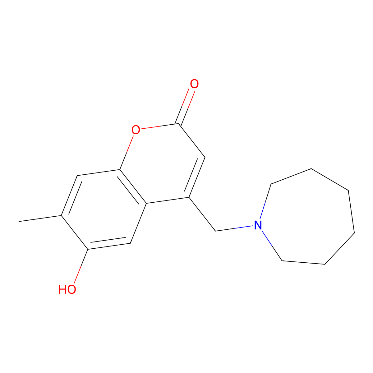 4-(azepan-1-ylmethyl)-6-hydroxy-7-methyl-2H-chromen-2-one molecular structure, CAS 859127-80-3