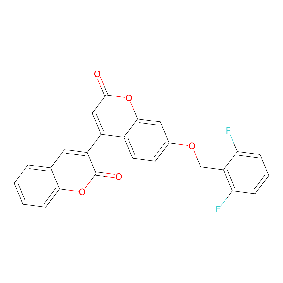 7'-[(2,6-difluorobenzyl)oxy]-2H,2'H-3,4'-bichromene-2,2'-dione molecular structure, CAS 859128-34-0