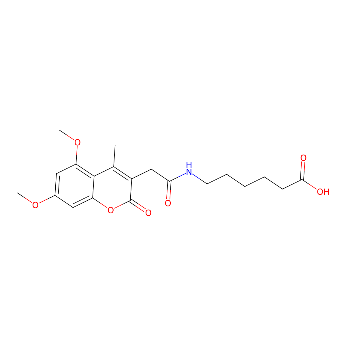 6-{[(5,7-dimethoxy-4-methyl-2-oxo-2H-chromen-3-yl)acetyl]amino}hexanoic acid molecular structure, CAS 859128-42-0