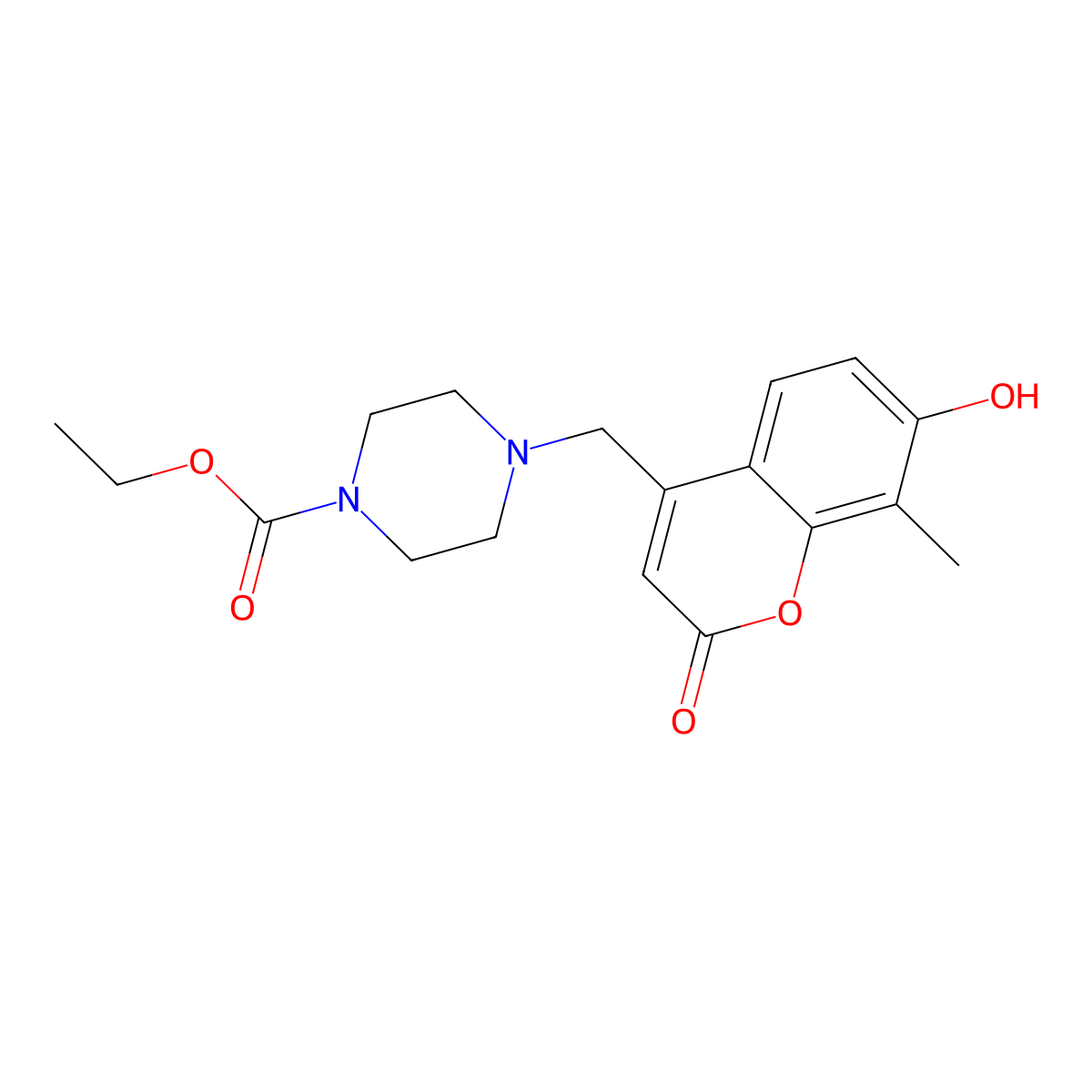 ethyl 4-[(7-hydroxy-8-methyl-2-oxo-2H-chromen-4-yl)methyl]piperazine-1-carboxylate molecular structure, CAS 859128-46-4