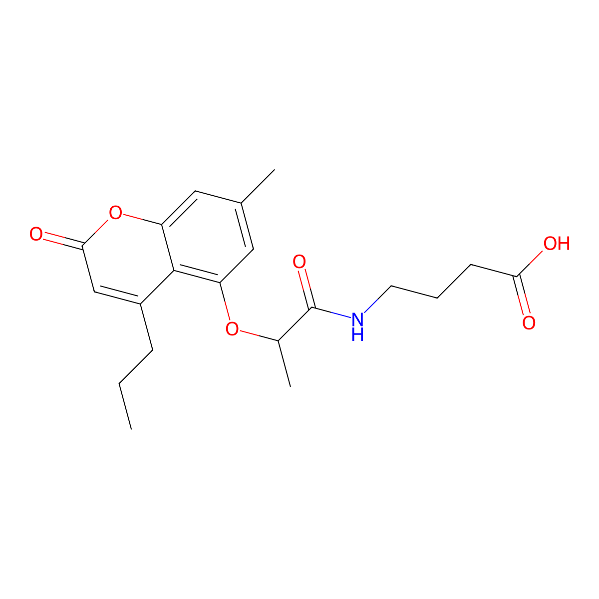 4-({2-[(7-methyl-2-oxo-4-propyl-2H-chromen-5-yl)oxy]propanoyl}amino)butanoic acid molecular structure, CAS 859129-02-5