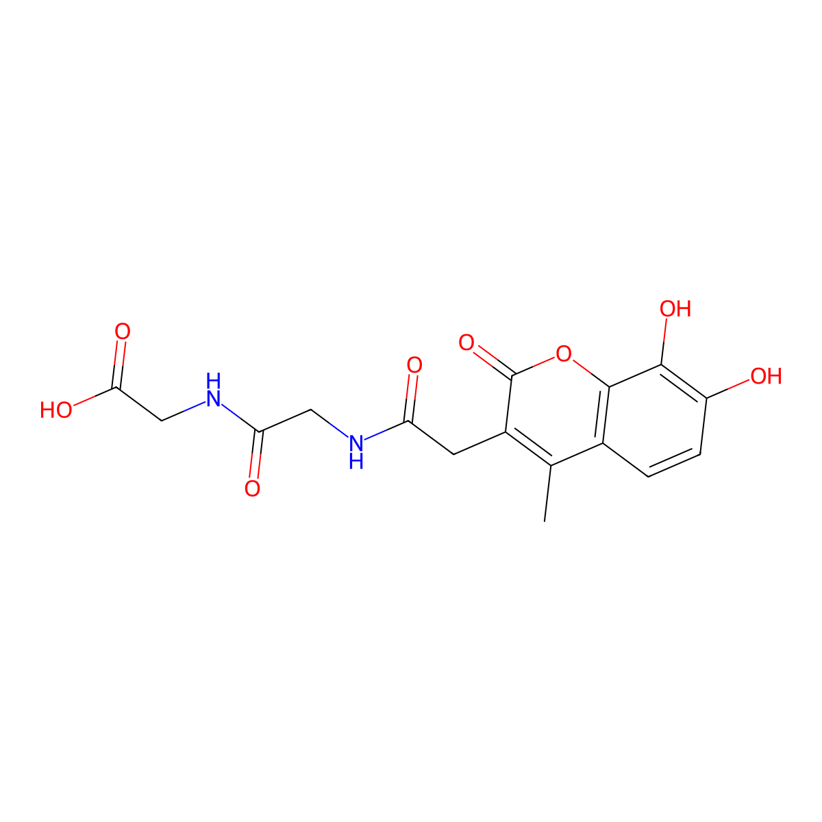 N-[(7,8-dihydroxy-4-methyl-2-oxo-2H-chromen-3-yl)acetyl]glycylglycine molecular structure, CAS 859129-20-7