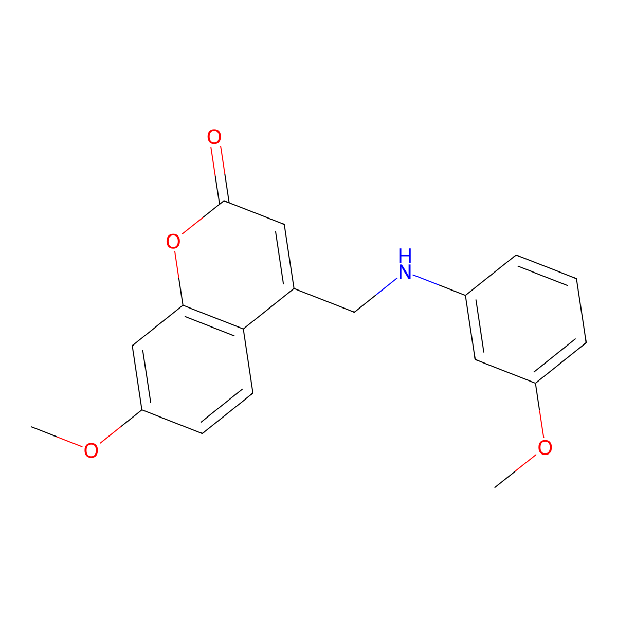 7-methoxy-4-{[(3-methoxyphenyl)amino]methyl}-2H-chromen-2-one molecular structure, CAS 859129-31-0
