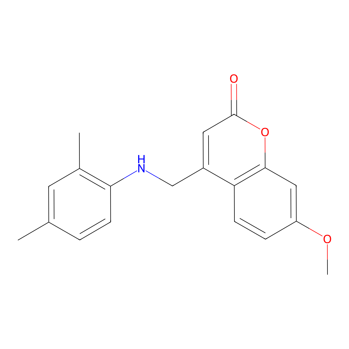 4-{[(2,4-dimethylphenyl)amino]methyl}-7-methoxy-2H-chromen-2-one molecular structure, CAS 859129-35-4