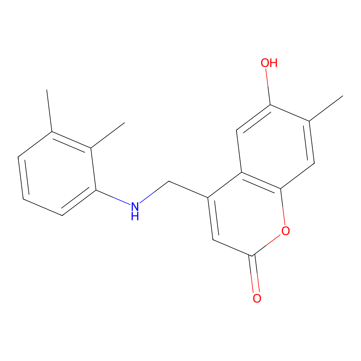 4-{[(2,3-dimethylphenyl)amino]methyl}-6-hydroxy-7-methyl-2H-chromen-2-one molecular structure, CAS 859129-58-1