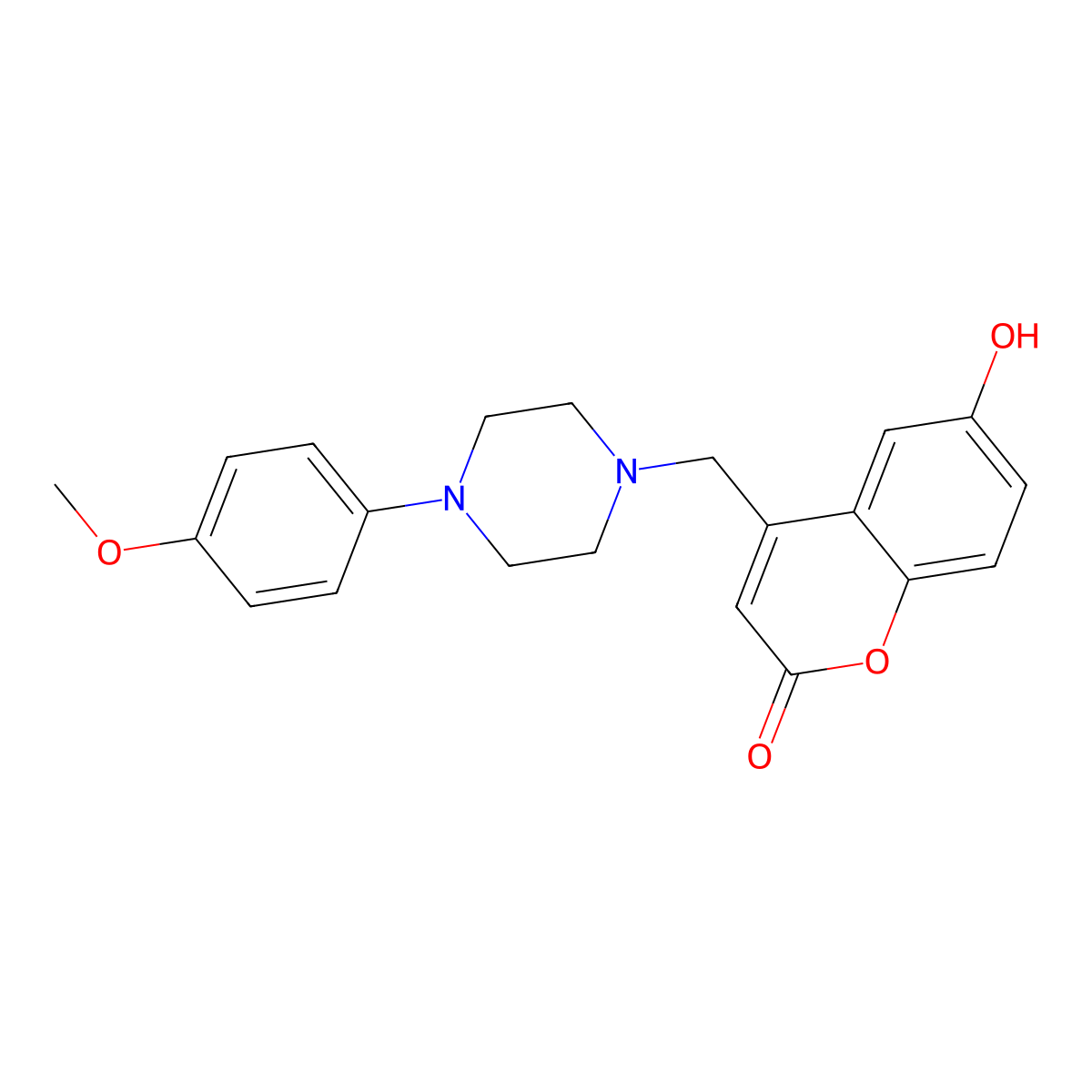 6-Hydroxy-4-[[4-(4-methoxyphenyl)piperazin-1-yl]methyl]chromen-2-one molecular structure, CAS 859129-86-5