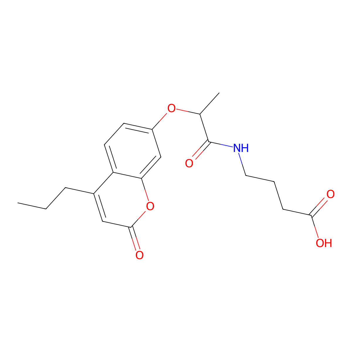 4-({2-[(2-oxo-4-propyl-2H-chromen-7-yl)oxy]propanoyl}amino)butanoic acid molecular structure, CAS 859129-98-9