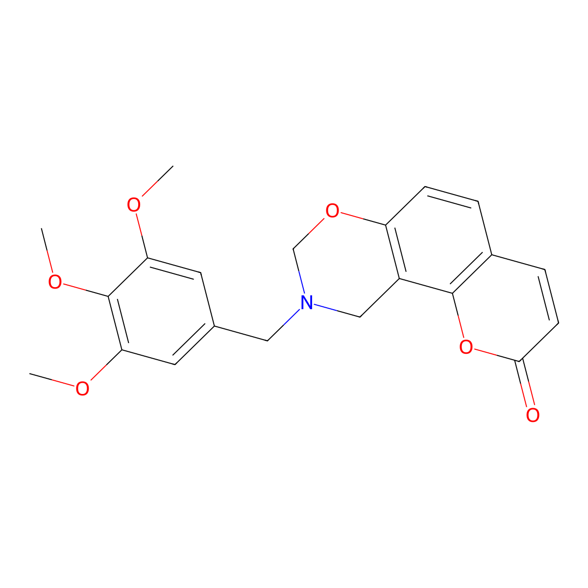 9-(3,4,5-trimethoxybenzyl)-9,10-dihydro-2H,8H-chromeno[8,7-e][1,3]oxazin-2-one molecular structure, CAS 859130-10-2
