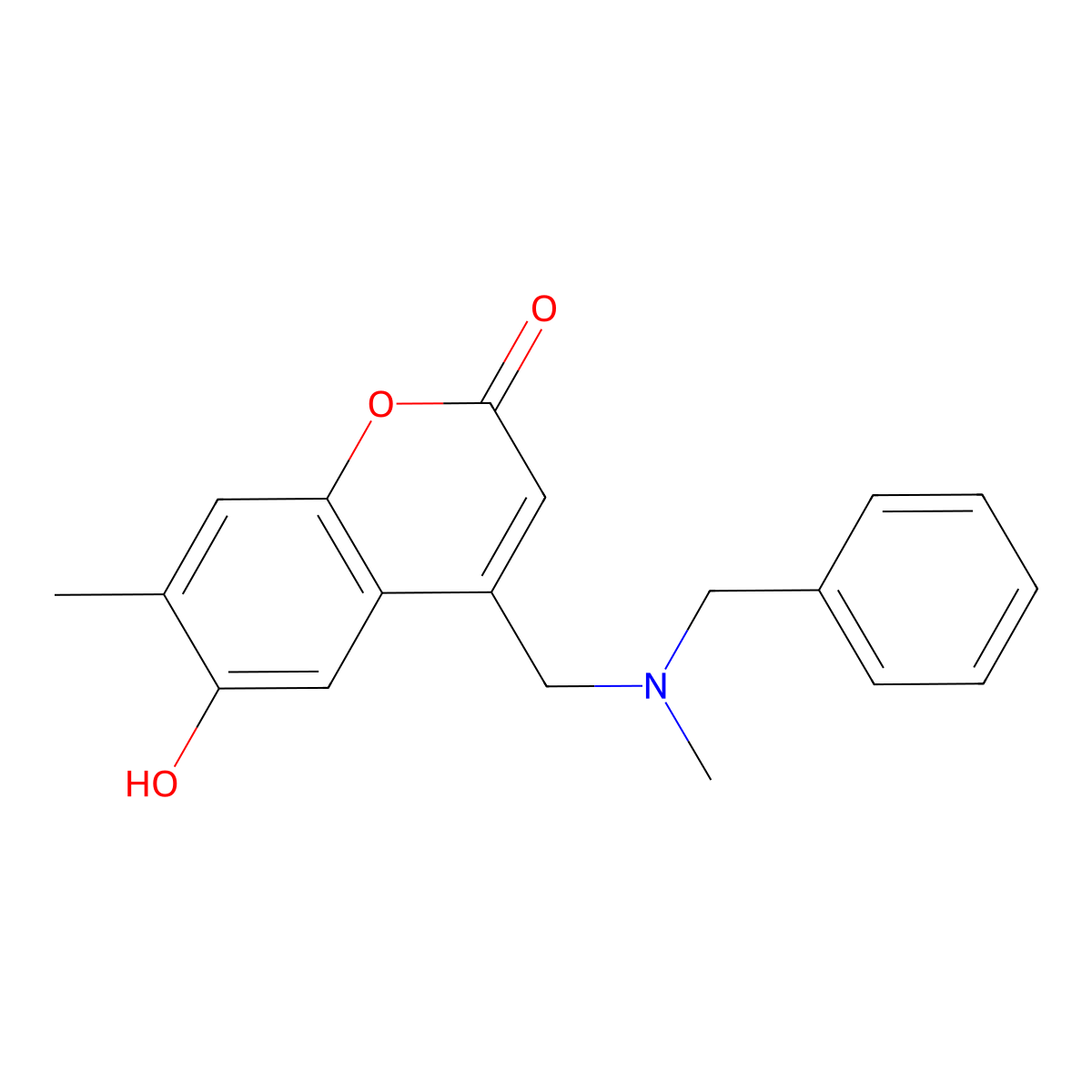 4-((benzyl(methyl)amino)methyl)-6-hydroxy-7-methyl-2H-chromen-2-one molecular structure, CAS 859130-94-2