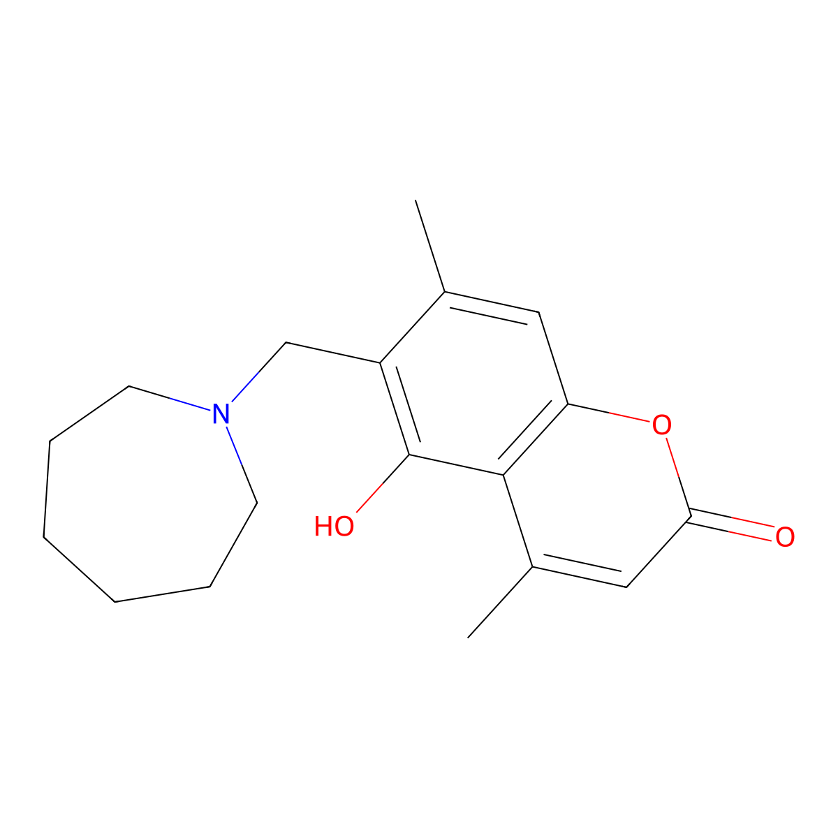 6-(azepan-1-ylmethyl)-5-hydroxy-4,7-dimethyl-2H-chromen-2-one molecular structure, CAS 859131-58-1
