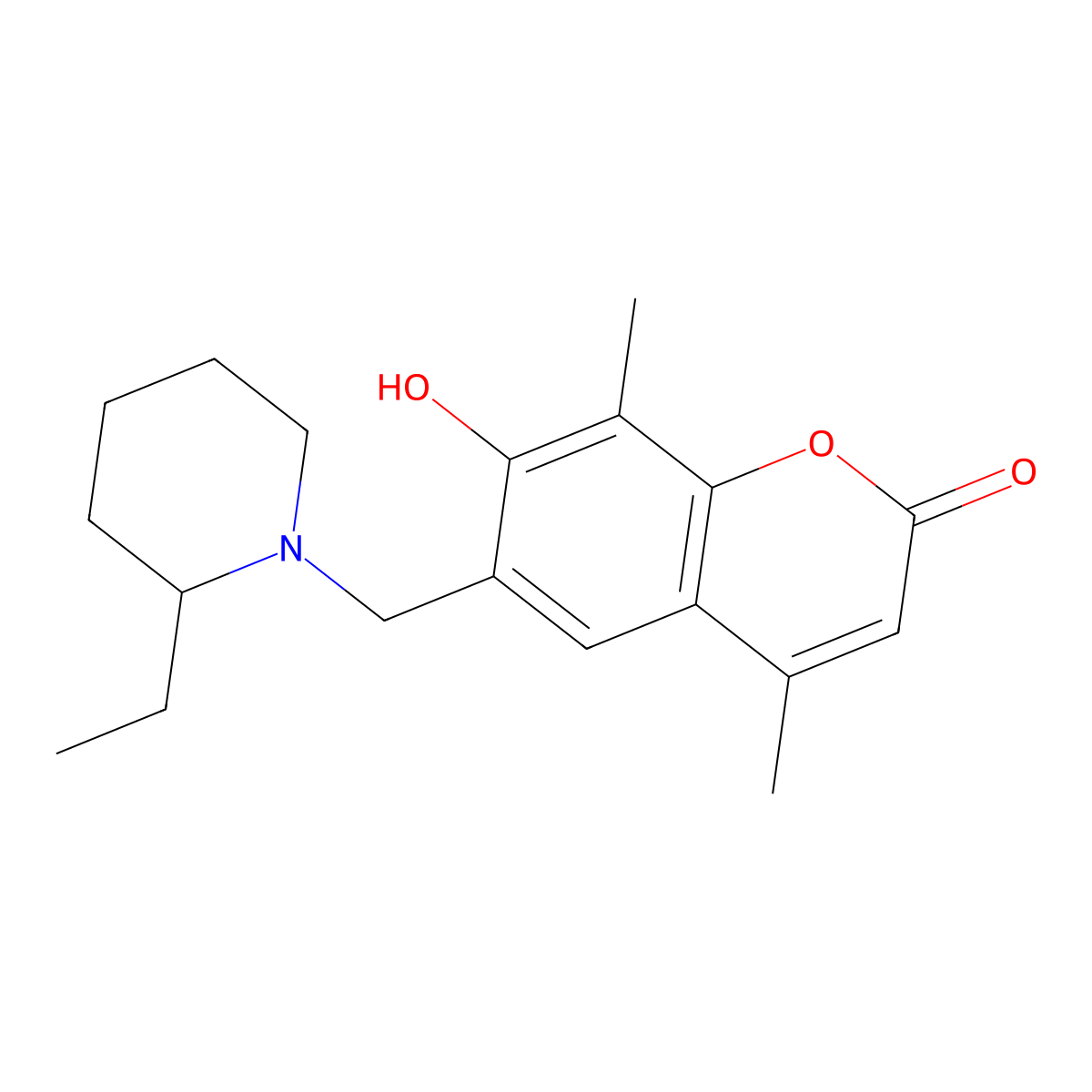 6-[(2-ethylpiperidino)methyl]-7-hydroxy-4,8-dimethyl-2H-chromen-2-one molecular structure, CAS 859133-31-6