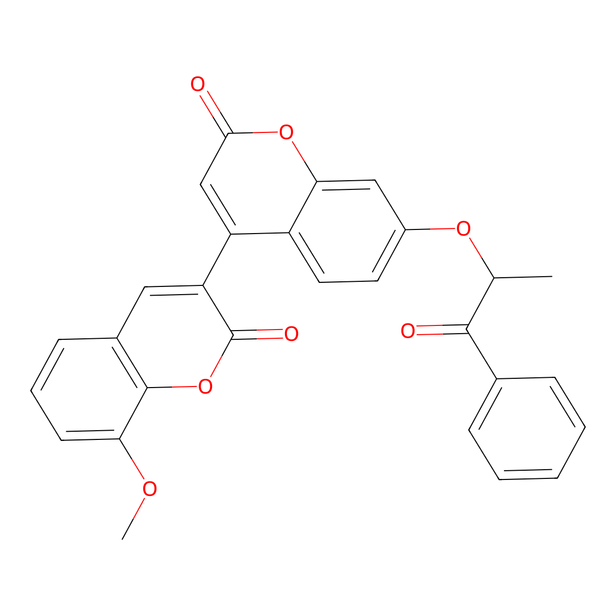 8-methoxy-3-[7-(1-methyl-2-oxo-2-phenylethoxy)-2-oxo-2H-chromen-4-yl]-2H-chromen-2-one molecular structure, CAS 859134-03-5