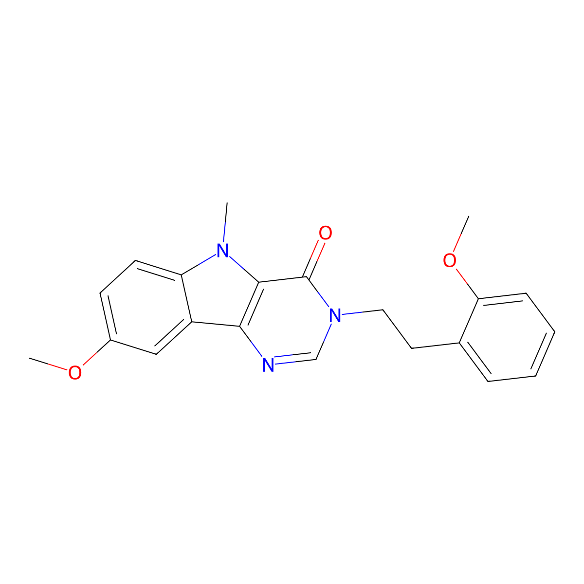 8-Methoxy-3-[2-(2-methoxyphenyl)ethyl]-5-methylpyrimido[5,4-b]indol-4-one molecular structure, CAS 859134-21-7