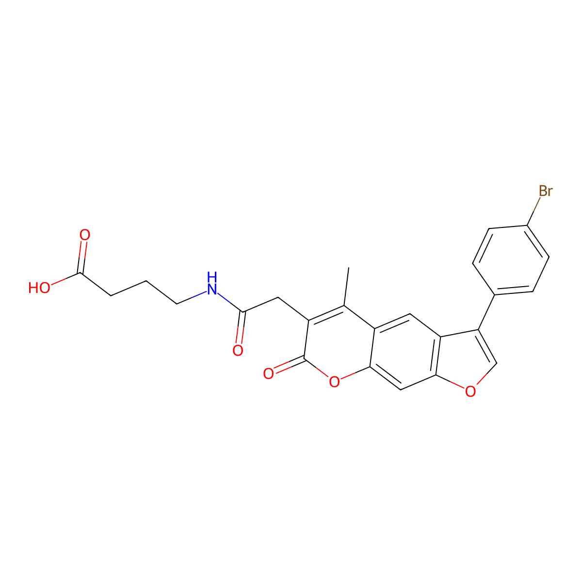 4-({[3-(4-bromophenyl)-5-methyl-7-oxo-7H-furo[3,2-g]chromen-6-yl]acetyl}amino)butanoic acid molecular structure, CAS 859134-27-3