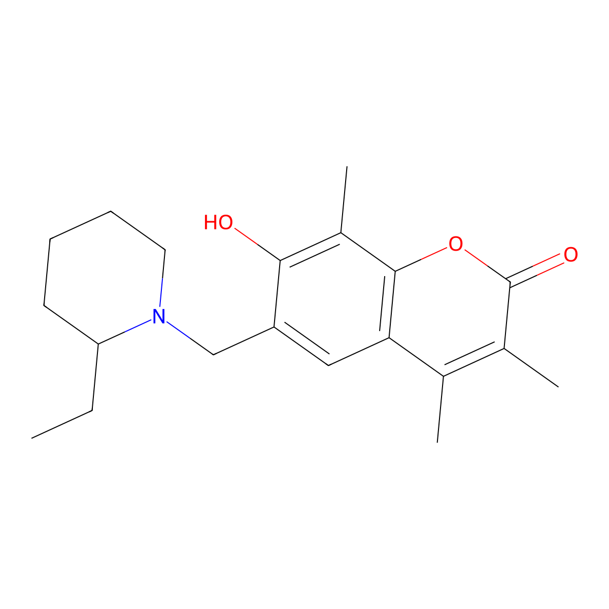 6-[(2-ethylpiperidino)methyl]-7-hydroxy-3,4,8-trimethyl-2H-chromen-2-one molecular structure, CAS 859134-71-7