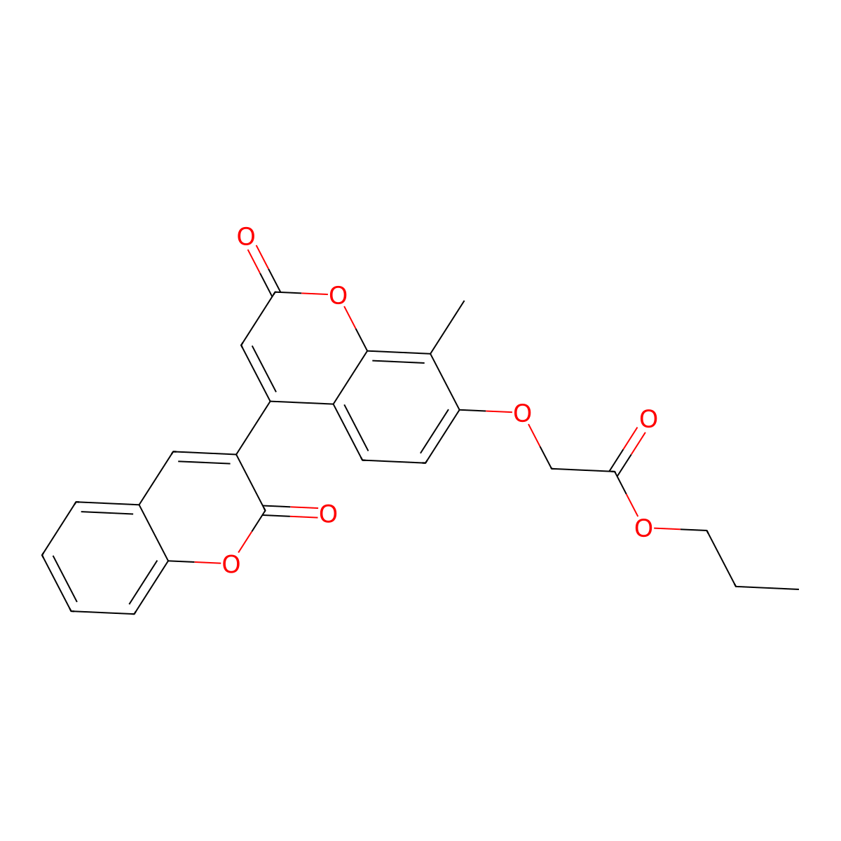 propyl [(8'-methyl-2,2'-dioxo-2H,2'H-3,4'-bichromen-7'-yl)oxy]acetate molecular structure, CAS 859134-75-1