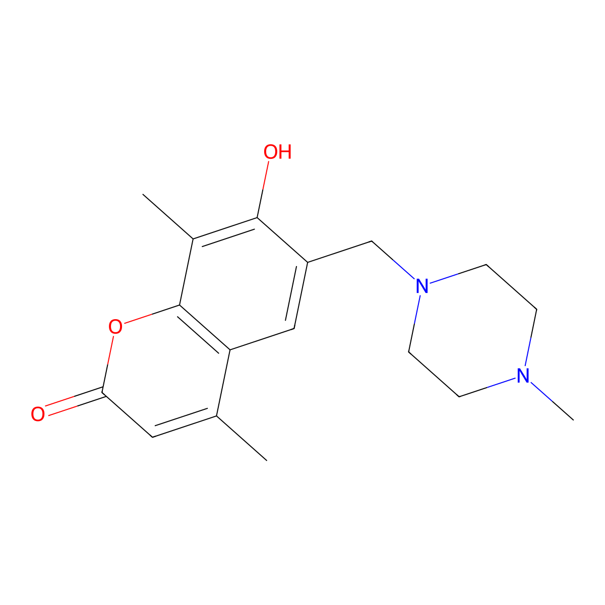 7-hydroxy-4,8-dimethyl-6-[(4-methylpiperazino)methyl]-2H-chromen-2-one molecular structure, CAS 859134-79-5
