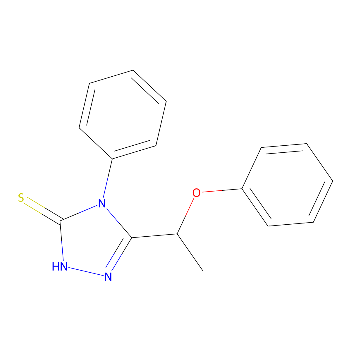 5-(1-Phenoxy-ethyl)-4-phenyl-4H-[1,2,4]triazole-3-thiol molecular structure, CAS 859136-09-7