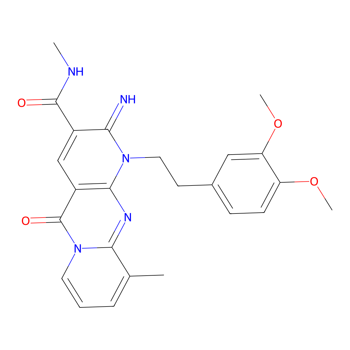 1-(3,4-dimethoxyphenethyl)-2-imino-N~3~,10-dimethyl-5-oxo-1,5-dihydro-2H-dipyrido[1,2-a:2,3-d]pyrimidine-3-carboxamide molecular structure, CAS 859137-00-1