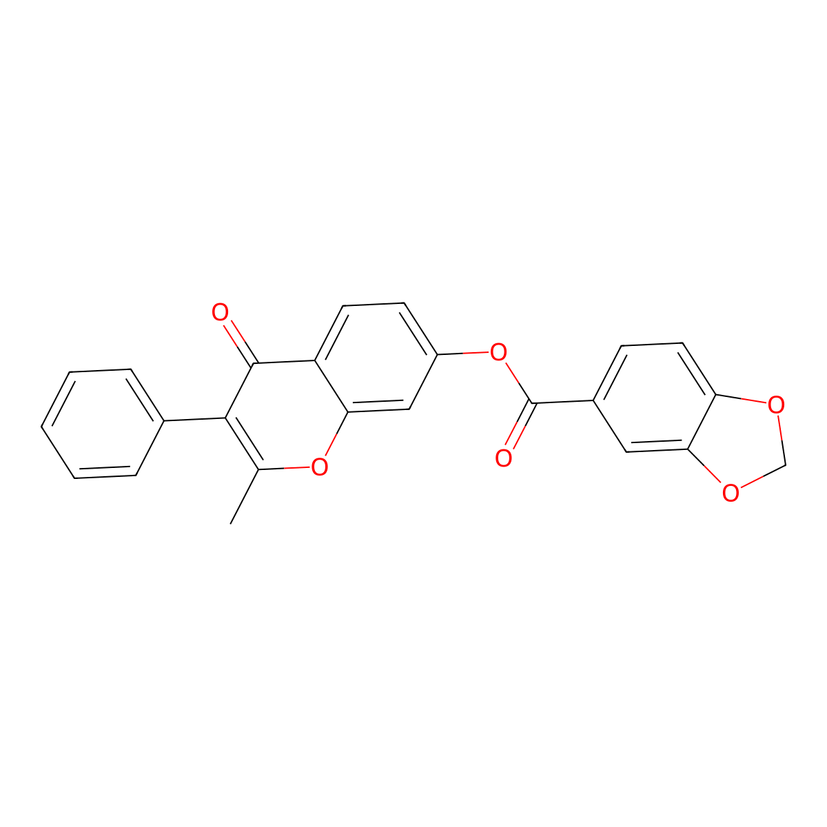 2-methyl-4-oxo-3-phenyl-4H-chromen-7-yl 1,3-benzodioxole-5-carboxylate molecular structure, CAS 859137-02-3