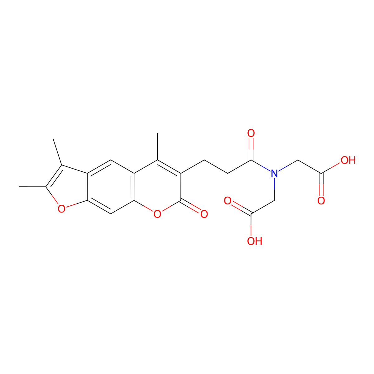 N-(carboxymethyl)-N-[3-(2,3,5-trimethyl-7-oxo-7H-furo[3,2-g]chromen-6-yl)propanoyl]glycine molecular structure, CAS 859137-19-2
