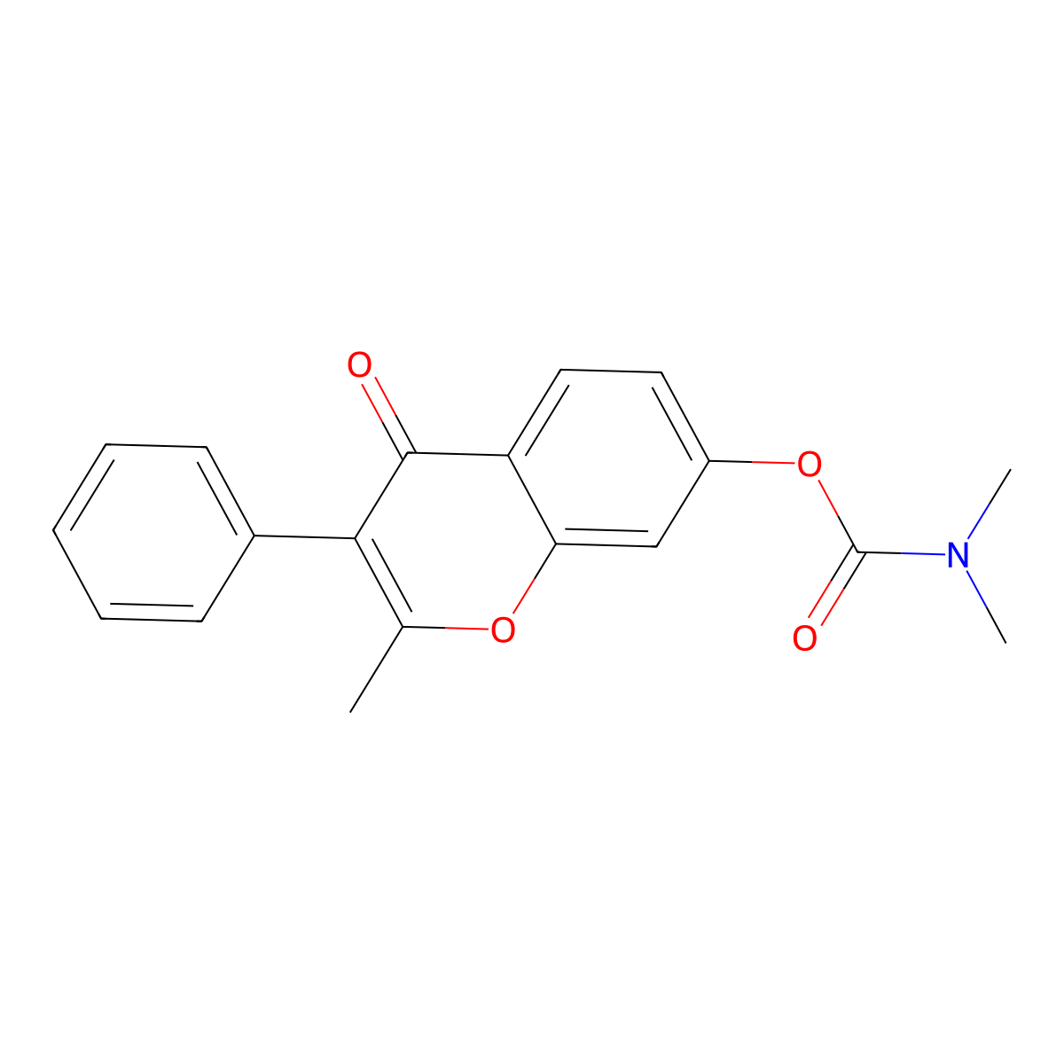 2-methyl-4-oxo-3-phenyl-4H-chromen-7-yl dimethylcarbamate molecular structure, CAS 859137-21-6