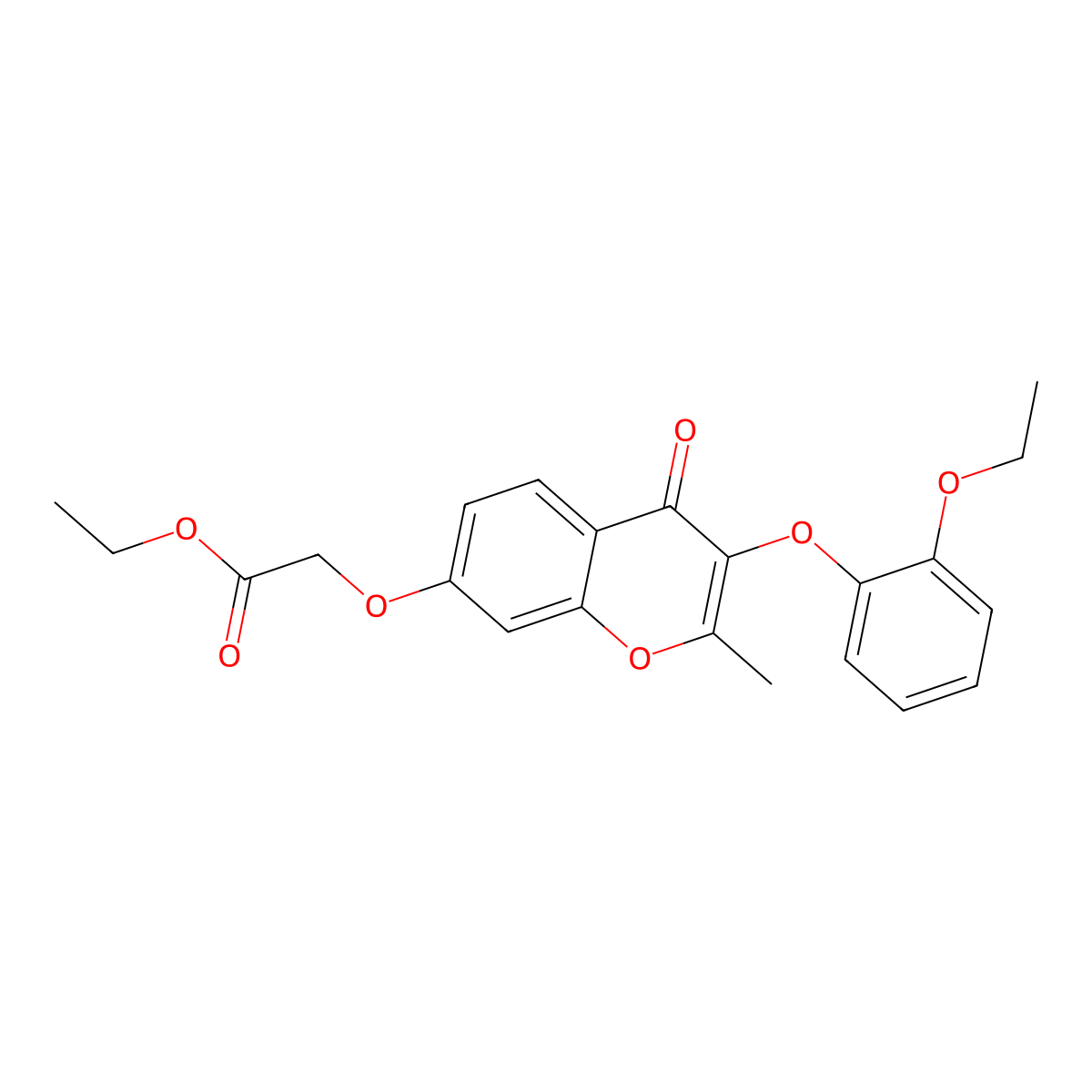 ethyl 2-((3-(2-ethoxyphenoxy)-2-methyl-4-oxo-4H-chromen-7-yl)oxy)acetate molecular structure, CAS 859137-68-1