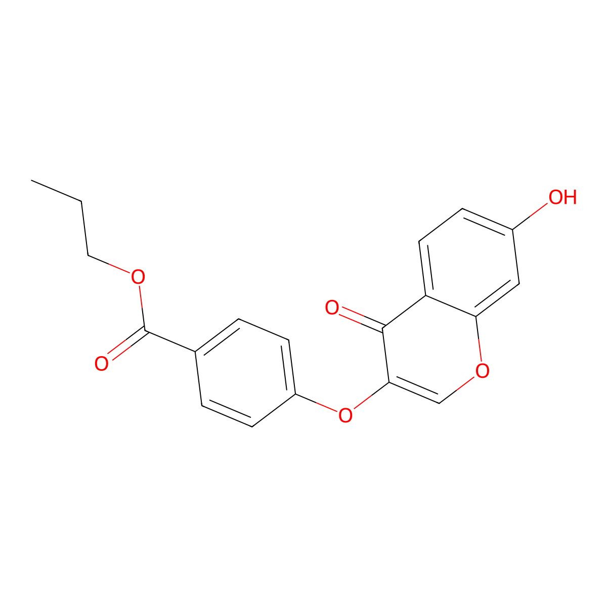Propyl 4-(7-hydroxy-4-oxochromen-3-yloxy)benzoate molecular structure, CAS 859137-73-8