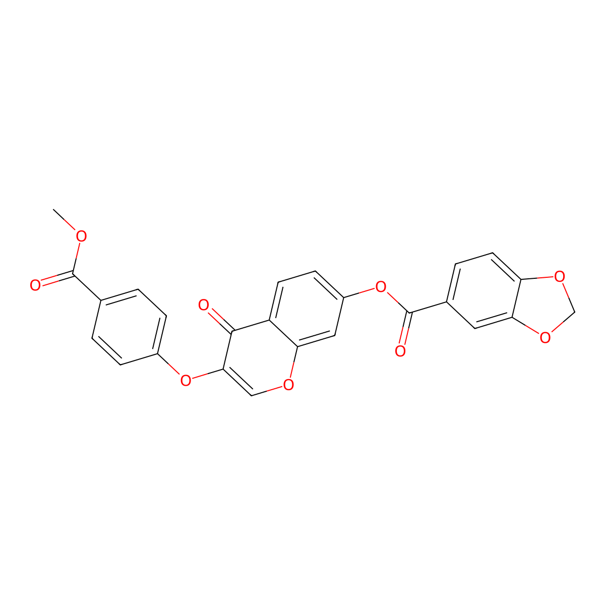 3-(4-(methoxycarbonyl)phenoxy)-4-oxo-4H-chromen-7-yl benzo[d][1,3]dioxole-5-carboxylate molecular structure, CAS 859137-75-0