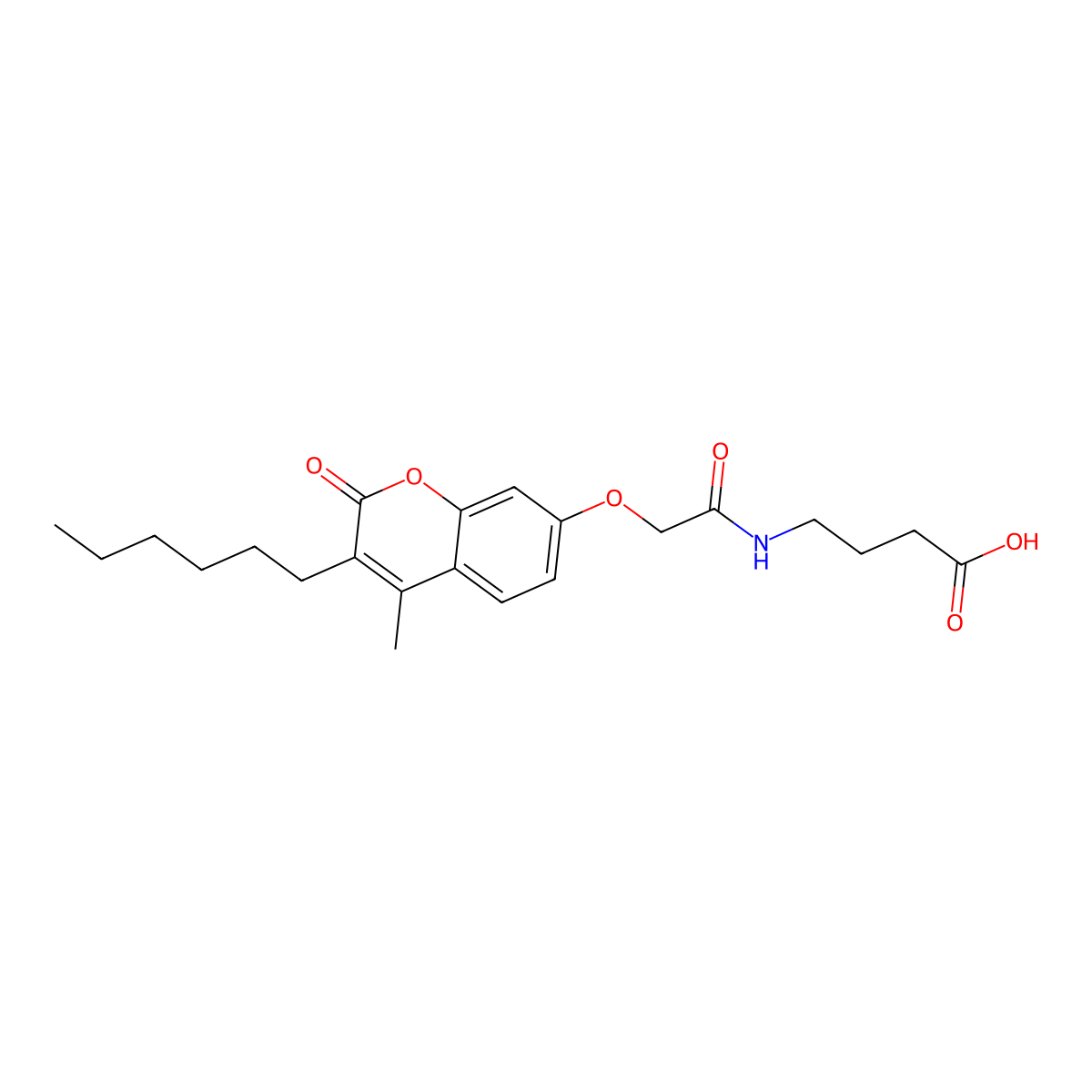 4-({[(3-hexyl-4-methyl-2-oxo-2H-chromen-7-yl)oxy]acetyl}amino)butanoic acid molecular structure, CAS 859137-83-0