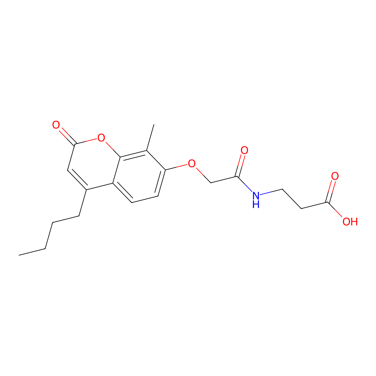 3-({2-[(4-butyl-8-methyl-2-oxo-2H-chromen-7-yl)oxy]acetyl}amino)propanoic acid molecular structure, CAS 859137-88-5
