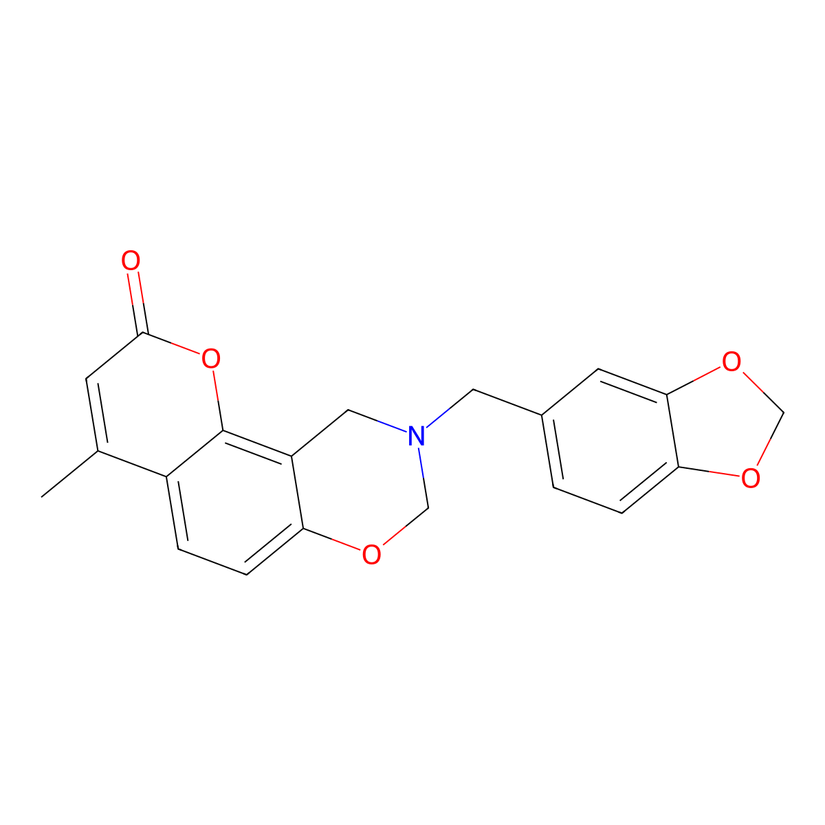 9-(1,3-benzodioxol-5-ylmethyl)-4-methyl-9,10-dihydro-2H,8H-chromeno[8,7-e][1,3]oxazin-2-one molecular structure, CAS 859137-91-0