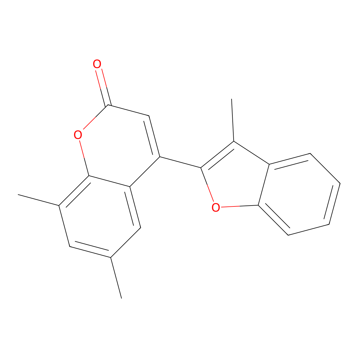 6,8-dimethyl-4-(3-methylbenzofuran-2-yl)-2H-chromen-2-one molecular structure, CAS 859138-02-6