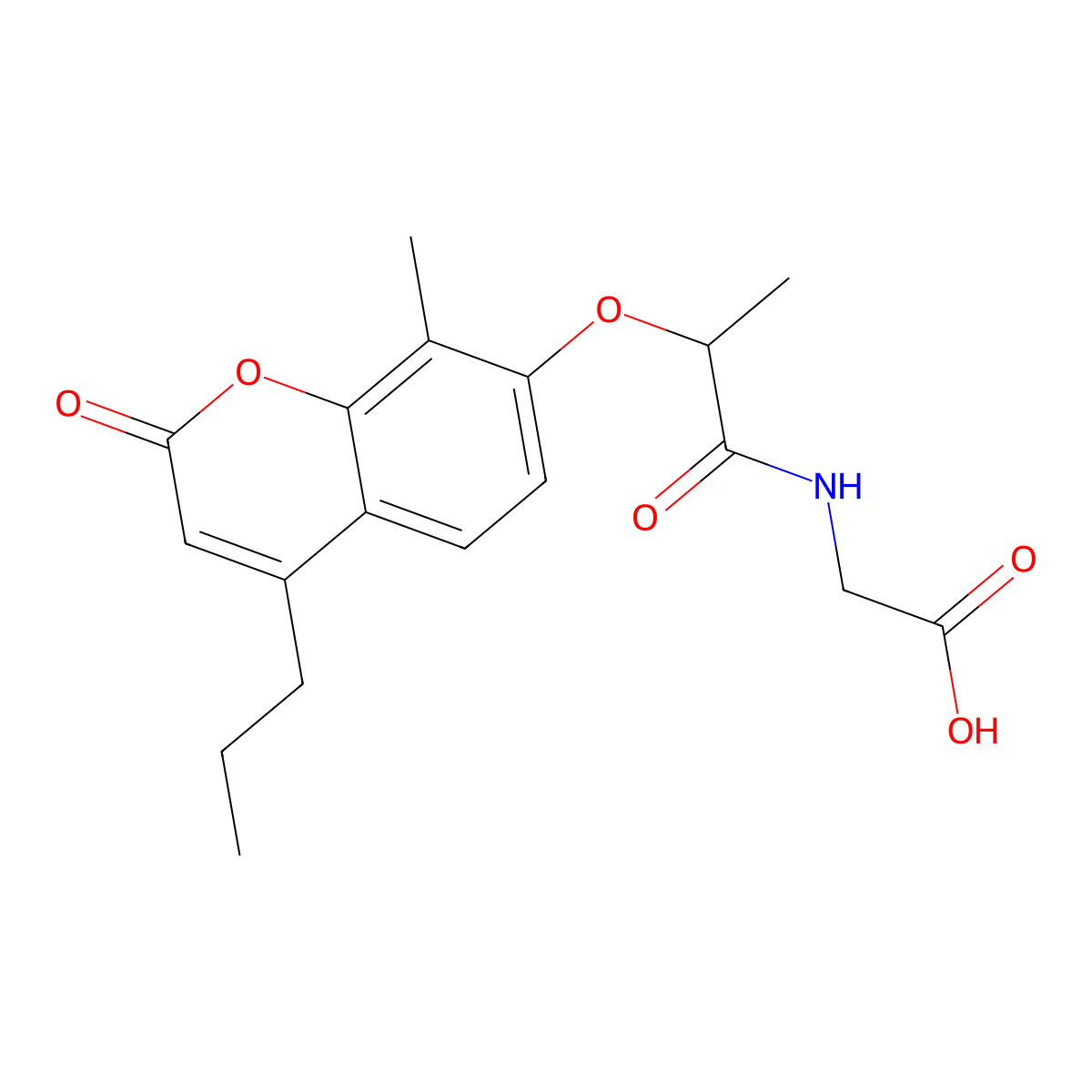 N-{2-[(8-methyl-2-oxo-4-propyl-2H-chromen-7-yl)oxy]propanoyl}glycine molecular structure, CAS 859138-15-1