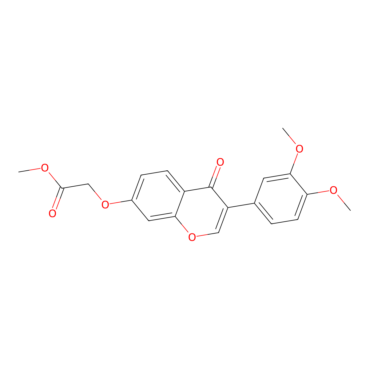 Methyl 2-[3-(3,4-dimethoxyphenyl)-4-oxochromen-7-yl]oxyacetate molecular structure, CAS 859138-23-1