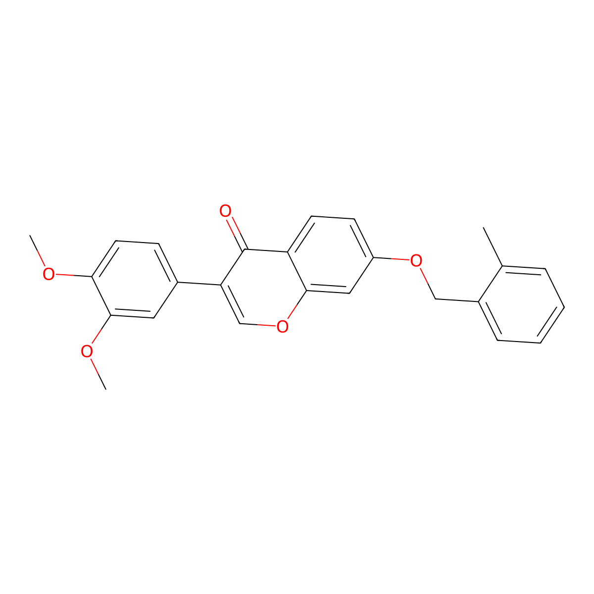 3-(3,4-Dimethoxyphenyl)-7-[(2-methylphenyl)methoxy]chromen-4-one molecular structure, CAS 859138-24-2